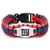 Equipo de Fútbol del Distrito Este Vaqueros Pulsera de Paracord Vaqueros Águilas Gigantes Patriotas Aficionado Pulsera Tejida