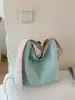 Bolsa Transversal Bordada de Grande Capacidade Nova Estilo Coreano Estilo Ins Verde Menta Fresco de Alto Valor Estético para Meninas