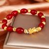 Pulsera de oro arena imitación estilo étnico de venta caliente en Tiktok para hombres y mujeres, pulsera de cuentas de maíz igual, pulsera de la suerte