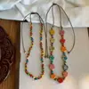 Collar de Cerámica Trenzada Estilo Chino Nuevo para Mujer, Cadena Larga Dopamina Retro para Clavícula, Accesorio Versátil de Nicho al por Mayor