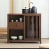 Gabinete de Té Estilo Chino Nuevo de Madera de Olmo del Norte, Gabinete Lateral de Mesa de Té, Estación de Té, Gabinete Lateral de Comedor, Gabinete de Almacenamiento, Gabinete de Mesa de Té Integrado Montado en la Pared