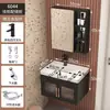 Gabinete de Baño de Vidrio con Puerta, Aluminio Montado en Pared, Ahorrador de Espacio para Apartamentos Pequeños, Borde Estrecho, Gabinete para Lavabo de Balcón de Baño, Gabinete con Espejo de Tocador