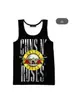 Camiseta sin mangas Rock Band Classic, Camiseta sin mangas Guns N' Roses, Chaleco de tendencia Hip Hop para hombre