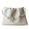 Bolsa de Dumpling Tecida em Pele de Ovelha Saco de Lixo Couro Genuíno com Cordão Bolsa de Axila Bolsa Envelope de Mão Bolsa de Ombro Transversal Versátil para Mulheres