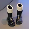 Zapatos para Niñas Botas de Cuero de Caña Alta Infantiles 2026 Nuevo Estilo Invierno Niñas Pequeñas Con Felpa Cálidas Modernas Botas Largas Versátiles