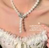 Collar de Princesa Escape con Lazo, Piedras Preciosas y Perlas, Anillo de Mar Profundo Farah con Cuentas, Set de Anillos de Zirconia Mariposa
