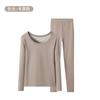 2025 Novo Terno Térmico Derong Feminino Lã Seda Fleece Forrado Espessado Camiseta de Base Roupa Íntima Roupas de Outono