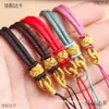 Cordón de Nudo de Piña Hilo Dorado Ajustable Colgante Tejido a Mano Accesorios Cuerda Collar de Cuerda Vendedor Ambulante Fabricante E18
