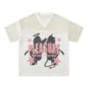 Camiseta de manga curta respirável com estampa de letras da moda Deviruchi Street, masculina, casual de verão, para casal