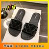 Pantuflas planas casuales de moda antideslizantes 2025 Verano y Otoño Nuevo Uso Exterior Sandalias planas versátiles de playa para mujer