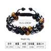 Piedra Ojo de Tigre, Ojo de Gato, Turquesa, Obsidiana con Patrón Rojo, Pulsera Fantasma Verde, Pulsera Tejida de Piedra Natural para Hombres y Mujeres