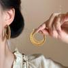 Pendientes Grandes Tejidos Estilo Vacaciones en la Playa para Mujer, Aros Exagerados Estilo Étnico Retro con un Toque de Lujo, Adecuados para el Verano