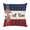Funda de Almohada para el Día de la Independencia Americana Más Vendida de Amazon con Rayas Rojas y Azules y Estrellas, Almohada del Día de la Independencia con Estampado Digital de Poliéster
