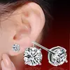 Aretes de moissanita simulación de transmisión en vivo para mujer estilo Ins amor plata de ley S925 circonita seis garras aretes de moissanita aretes
