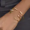 Pulsera de Estilo Europeo y Americano Wanxing para Mujer, Acero Inoxidable Dorado de 18K con Circonita y Pedrería, Moda Transfronteriza Ol Personalidad Ins Pulsera