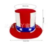 En Stock Sombrero de Fieltro Bandera Americana Día de la Independencia Patrón de Estrellas y Rayas USA Día de la Independencia Sombrero de Copa Pentagrama