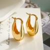 Aogu Pendientes Geométricos Asimétricos de Estilo Europeo y Americano Lazy Chapados en Cobre con Oro Real para Mujer Pendientes Versátiles Elegantes de Nicho Transfronterizo
