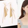 Corea del Sur retro personalizado elegante esmerilado lentejuelas triángulo geométrico aretes largos elegantes borla gancho para la oreja aretes colgantes
