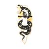 Amazon europeo y americano más vendido broche de serpiente negra Calavera de Luna serpiente pequeña insignia metálica corsage joyería pequeña hebilla para pañuelo de seda