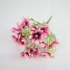 Buquê de Flores Artificiais Cosmos Multicabeça de Luxo Leve, Cores de Outono Vintage, Decoração de Mesa para Casa Estilo Europeu, Vaso de Flores Artificiais, Atacado