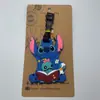 Etiqueta de equipaje de Stitch de orejas grandes y lindo de Star Baby, etiqueta con logo de equipaje de goma suave de PVC, colgante para tablero, colgante de embarque