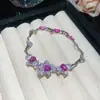 Herencia Chaebol~Pulsera con Forma de Corazón de Zirconia Set de Aretes y Anillo Lujo Ligero Sensación de Alta Gama Estilo de Corte Joyería de Trabajo Pesado para Mujeres