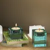Molde para Portavelas de Resina de Cristal DIY Amapola Portavelas Cuadrado Decoración Molde de Silicona Estilo Europeo