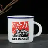Taza de té de cerámica retro Venta directa de fábrica Juego de 6 tazas Copas de vino creativas Tazas de imitación esmaltada Tamaño pequeño Tazas de degustación de té Oferta especial