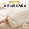 Colcha de gasa de doble capa 100% algodón Clase A, apta para todas las estaciones, colcha de invierno nueva y engrosada, colcha de primavera y otoño, colcha para estudiantes