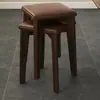 Cadeira de Jantar de Madeira Maciça com Estofado Macio para Uso Doméstico, Banqueta Empilhável para Mesa de Jantar, Mesa de Chá Simples de Madeira Nova 2025, Cadeira de Jantar