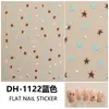 Nuevas pegatinas para uñas 3D planas de moda en rosa y azul con pentagramas para comercio exterior transfronterizo DH1122