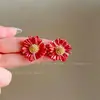 Brincos Simples de Girassol Dopamina Moda Estilo de Férias Tarraxas Doce Fresco Versátil Brincos de Férias para Mulheres