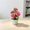Nuevo Molde para Pastel 5 Crisantemos Pequeños Bonsái Decoración de Boda Flores Artificiales Planta Pequeña en Maceta Adorno para Escritorio del Hogar