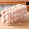 Caja de Almacenamiento de Huevos de Plástico para el Hogar Multicapa Plegable Estante para Huevos para Puerta Lateral de Refrigerador 24 Piezas Bandeja para Huevos Anticaídas Estante para Huevos