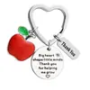 Se Necesita un Corazón Grande Manzana con Goteo de Aceite Llavero Grabado de Acero Inoxidable Día del Maestro Regalo de Navidad