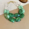 Collar de doble capa con cuentas acrílicas transfronterizo europeo y americano, cadena para la clavícula de lujo ligero de alta gama, joyería de estilo étnico vintage al por mayor