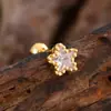 Unha de Osso de Orelha Zircônia de Aço Inoxidável Casual e Personalizada, Joia de Piercing de Unha de Orelha Micro-Embutida Exquisita e Compacta 0.8*6*4mm