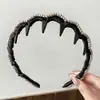 Faixa de Cabelo Pente com Pérolas Onduladas para Mulheres, Design de Coroa Alta para Fazer o Rosto Parecer Menor, Acessório de Cabelo Retrô Francês, Faixa de Cabeça de Luxo
