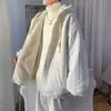 Abrigo de Lana de Cordero para Hombre, Chaqueta de Algodón Gruesa de Invierno para Adolescentes, Estilo Hong Kong, Elegante, Holgado, Versátil, Abrigo de Algodón con Capucha, Moderno