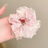 Encaje Francés Anillo para el Cabello de Intestino Grueso para Mujer Sentido de Alta Gama Tamaño Grande Flor para el Cabello Dulce Cuerda para el Cabello Combinable Cuerda para el Cabello