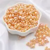 3-8mm ABS Furo Reto Pérolas de Imitação Redondas Contas Artesanais DIY Pulseira Colar Materiais para Miçangas Acessórios de Vestuário