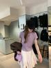 Axb Ciudad del Cabo Monzón Modal Básico Top Coreano Combinable Cuello Redondo Manga Corta Camiseta para Mujer