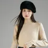 Camiseta Básica de Cuello Medio para Mujer, Terciopelo Engrosado, Nueva Prenda Interior Otoño e Invierno 2024, Suéter de Cuello Alto, Top Delgado de Invierno