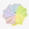 Fábrica de Origem Cor Macaron Multicolorida Borda Ondulada Super-cortada Lenço Removedor de Poeira Tecido Regenerado Malha de Trama Tecido de Fio Penteado Limpeza