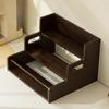 Prateleira de Mesa de Armazenamento em Madeira de Nogueira Suporte Sólido para Caneca de Café Perfume Escada para Copos de Água Prateleira de Exibição de Madeira