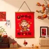 Ano Novo 2026 Ano do Cavalo Pingente de Madeira Decoração de Ano Novo Decoração do Festival da Primavera Decoração de Casa de Ano Novo Desenho Animado Bênção Decoração Arranjo