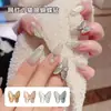 Accesorios metálicos para decoración de uñas de ojo de gato mariposa de circonita, decoración de uñas de aleación de rhinestone tridimensional súper brillante, colores oro y plata con goteo de aceite