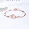 Pulseira de Trevo de Quatro Folhas em Formato de Coração para Mulheres, Pulseira de Prata 925, Joia de Nicho de Luxo Leve, Pulseira de Zircônia de Alto Padrão Estilo Ins