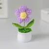 Ramo Pequeño de Punto Transfronterizo en Maceta Regalo para el Día del Maestro Producto Terminado Hilo Girasol Flor Artificial Decoración de Escritorio