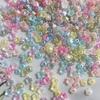 Acrílico gradiente bicolor ponto de glitter luminoso dourado perolado pequeno lírio-do-vale brincos diy acessórios de grampo de cabelo antigo